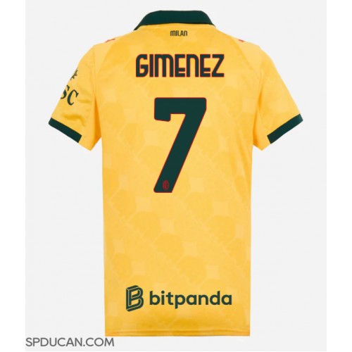 Zenski Nogometni Dres AC Milan Santiago Gimenez #7 Rezervni 2025-26 Kratak Rukav